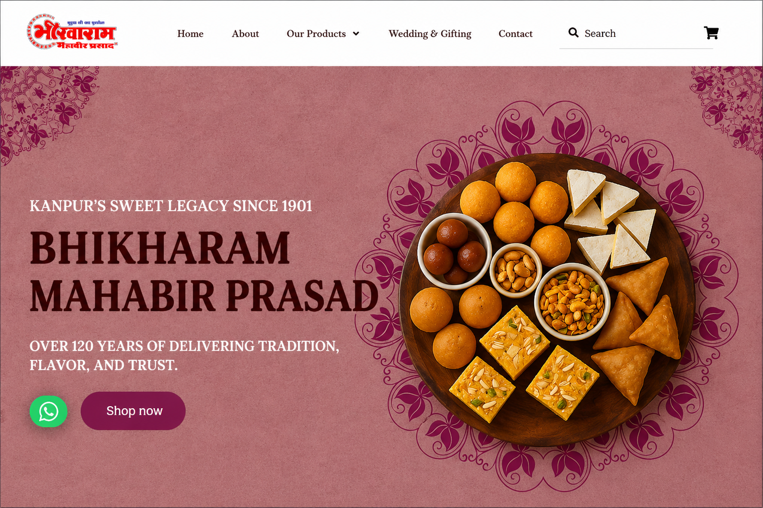 Bhikharam Mahabir Prasad Sweet Legacy Website